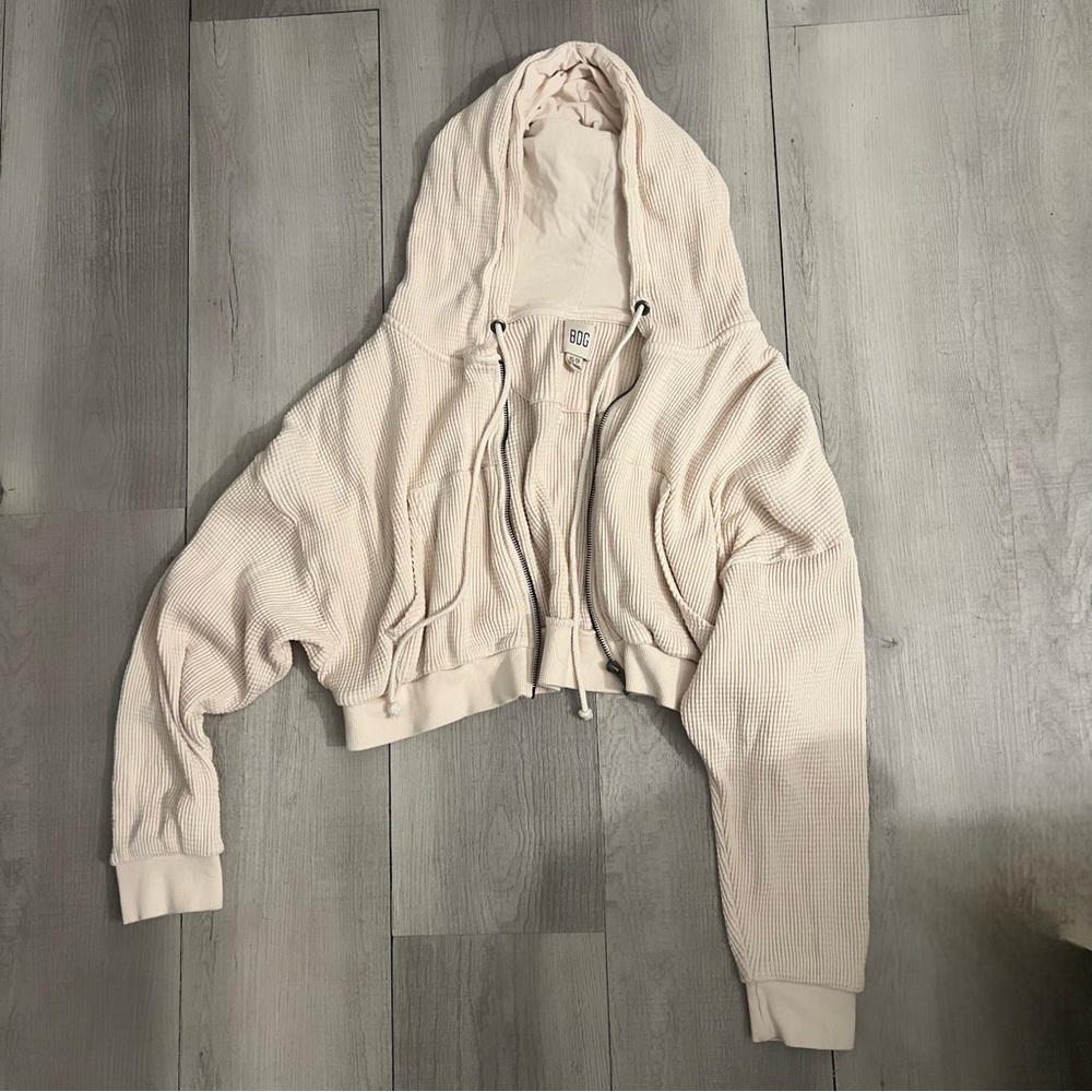 Hooded zipped Cropped Sweater